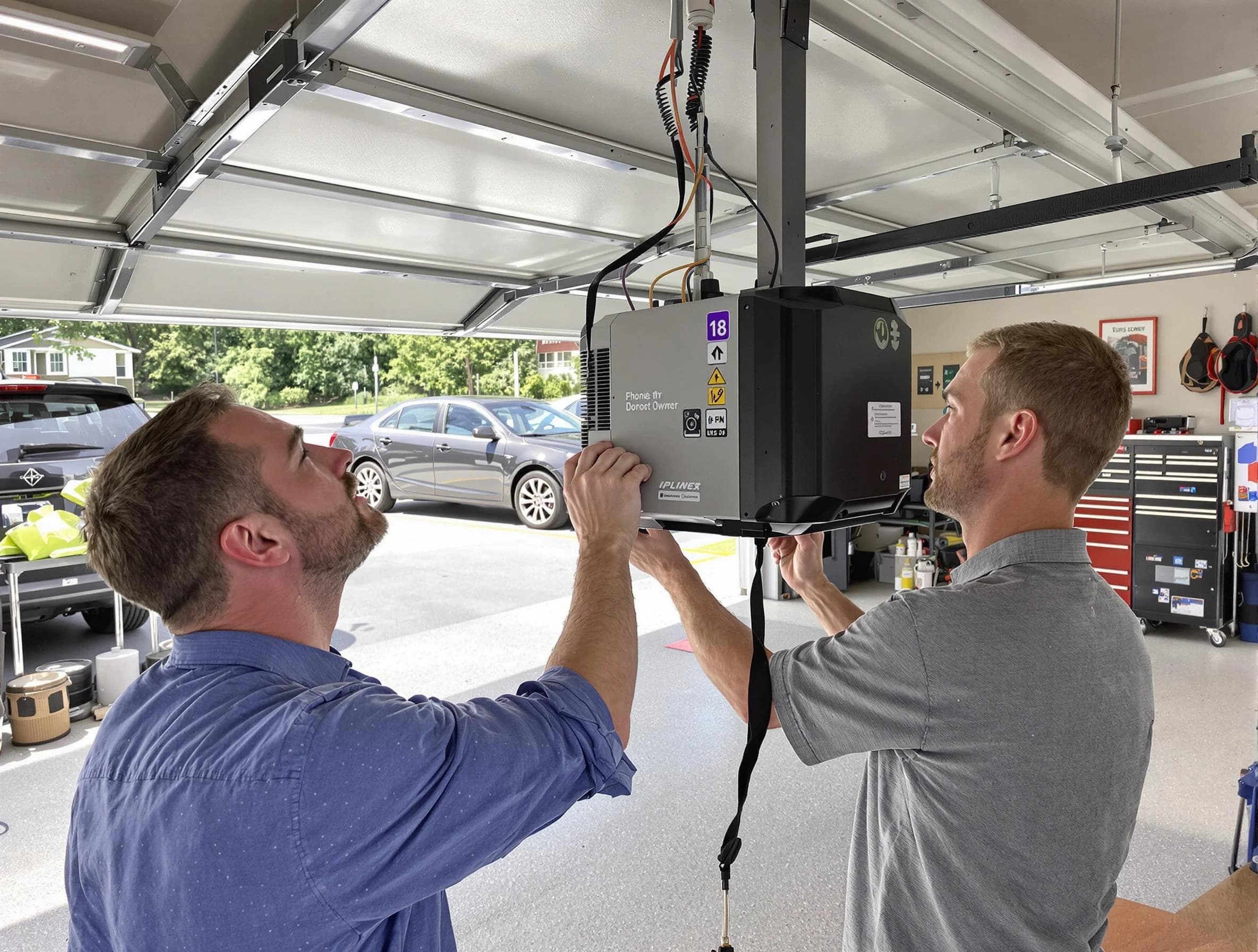 Shackle Island Garage Door Repair technician installing garage door opener in Shackle Island